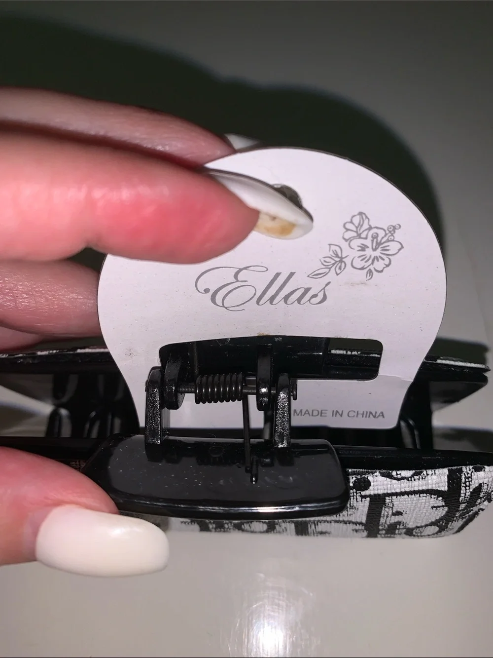 Monogram fashion Hair Claw Clip